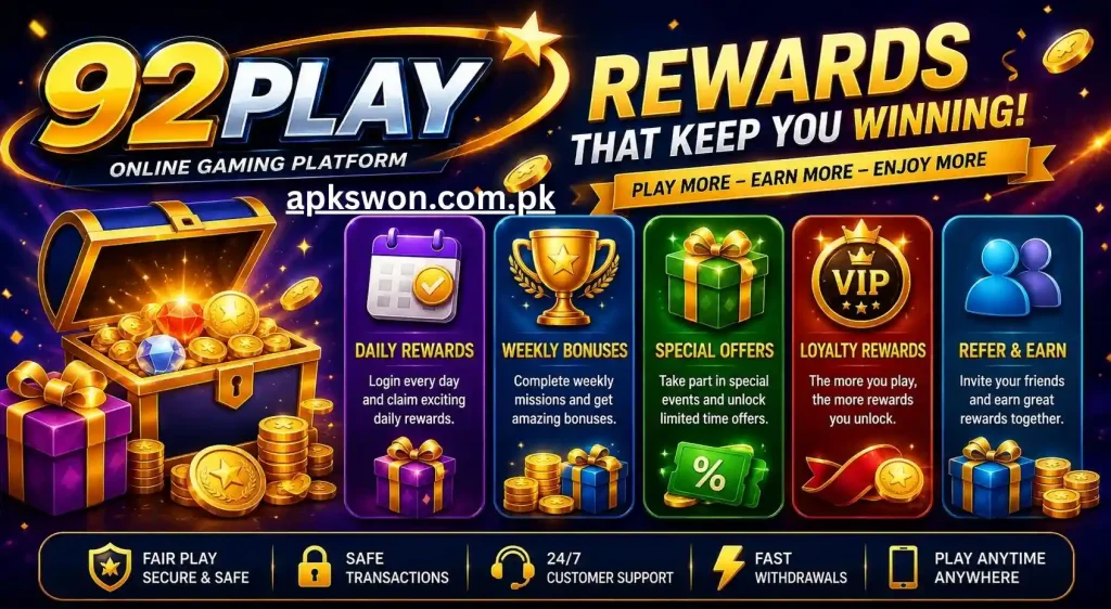 92PLAY Game bonese and rewards