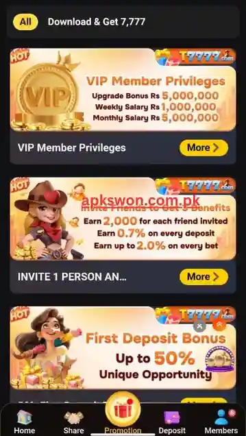 T7777 game best earning
